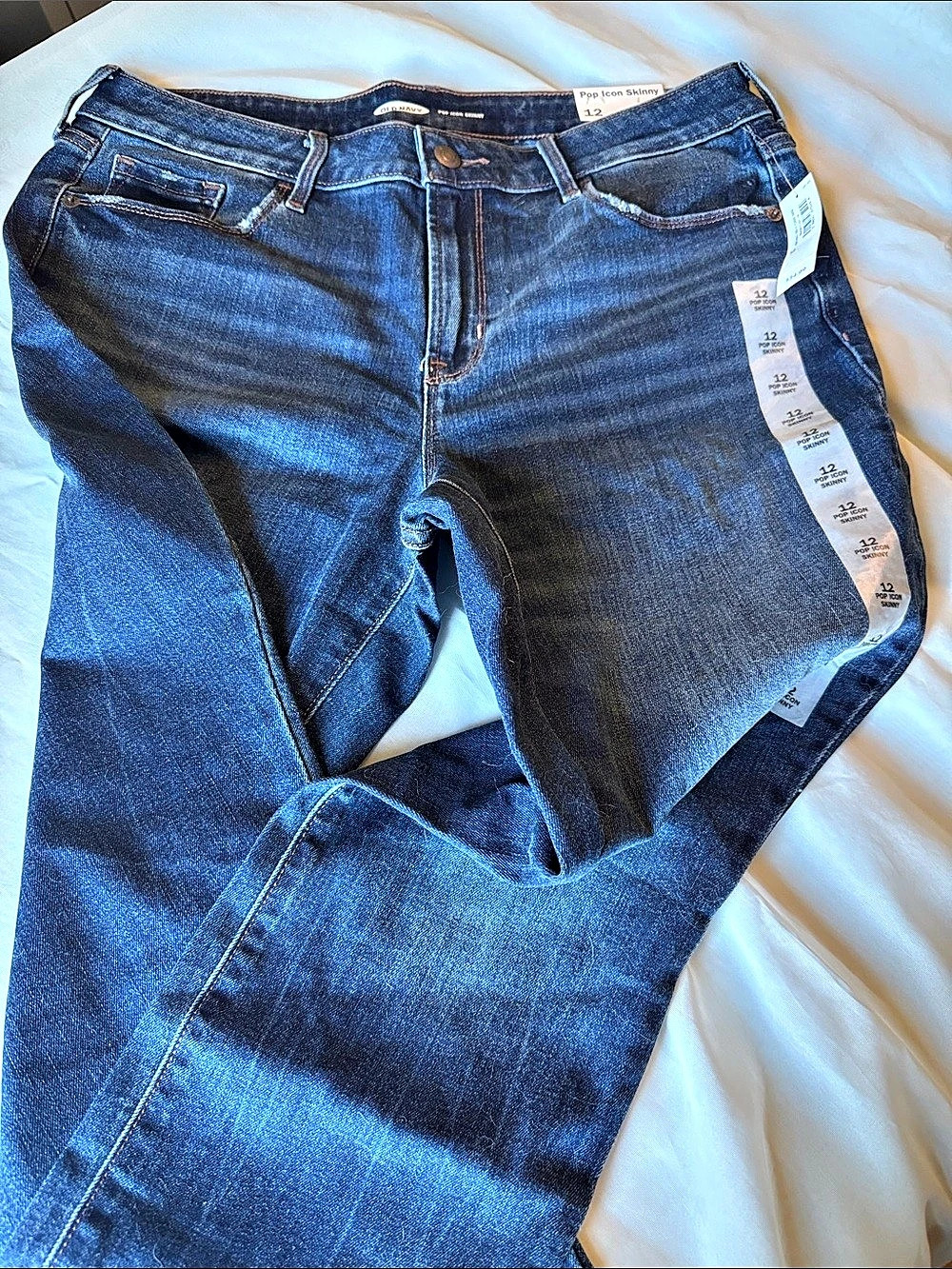 Old Navy Pop Icon Skinny Jeans Blue Waist 12 NWT